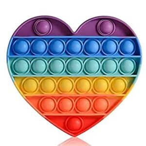 Pop It Fidget Toys, Special Needs Silicone Stress Relief Toy, Sensory Toys Novelty Gifts for Girls Boys Kids Adults (Heart)