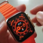 New T800 Ultra Watch with Advanced Bluetooth Calling, ocean strap Smartwatch (Orange Strap, Free) photo review